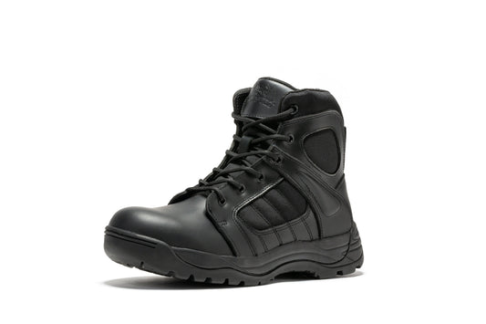 Botas Pro Black Men's 6 inch Side Zipper Rubber Sole Tactical Boots BMP111BK