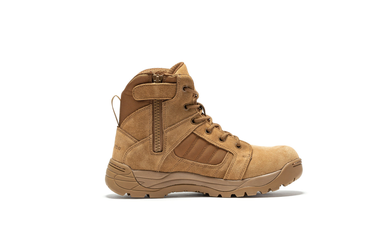Botas Pro Coyote Men's 6 inch Side Zipper Rubber Sole Tactical Boots BMP111CT